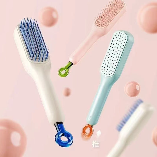 Self-Cleaning Hair Brush – Effortless Detangling &amp; Easy Cleaning!